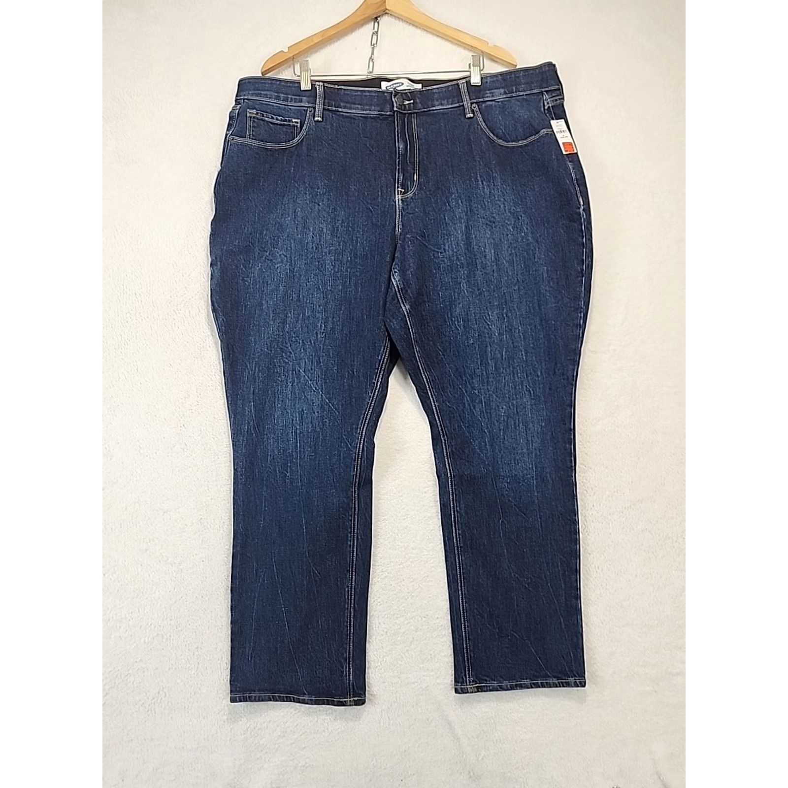 Old Navy VINTAGE Old Navy Womens Power Slim Straight High Rise Blue Jeans 24 Plus Long NWT Size 42" / US 20 - 5 Thumbnail