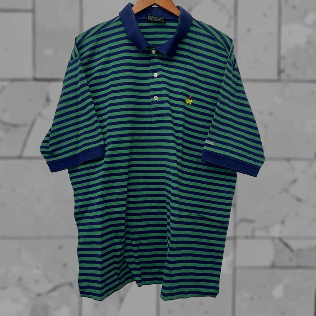 Vintage VINTAGE Masters Collection Green Striped Polo Shirt Mens XL Size Adult Green Polo Shirts Mens XL Size US XL / EU 56 / 4 - 1 Thumbnail