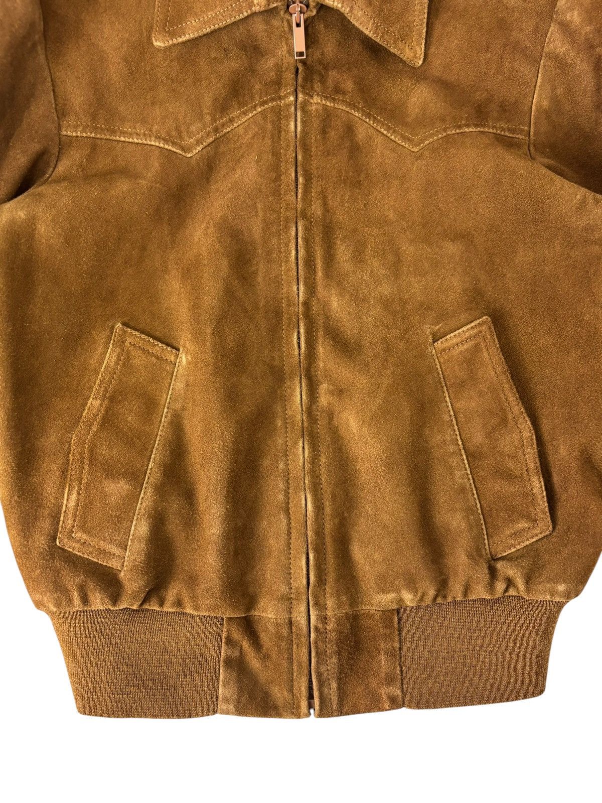 Celine × Hedi Slimane S/S 2019 Sample Goat Suede Leather Jacket (SS19, Western) Size US S / EU 44-46 / 1 - 4 Thumbnail