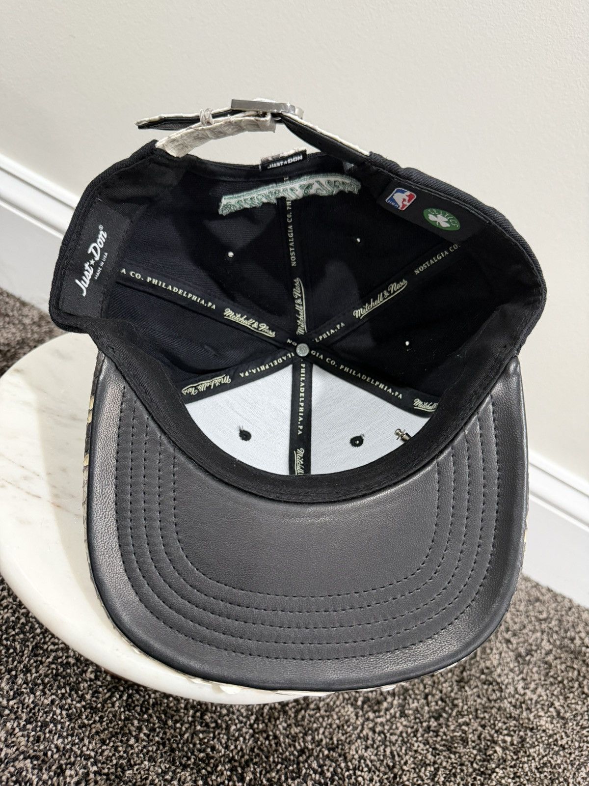 Just Don × Mitchell & Ness × Rsvp Gallery Just Don x Mitchell & Ness NBA Boston Celtics Black Hat Size ONE SIZE - 7 Thumbnail