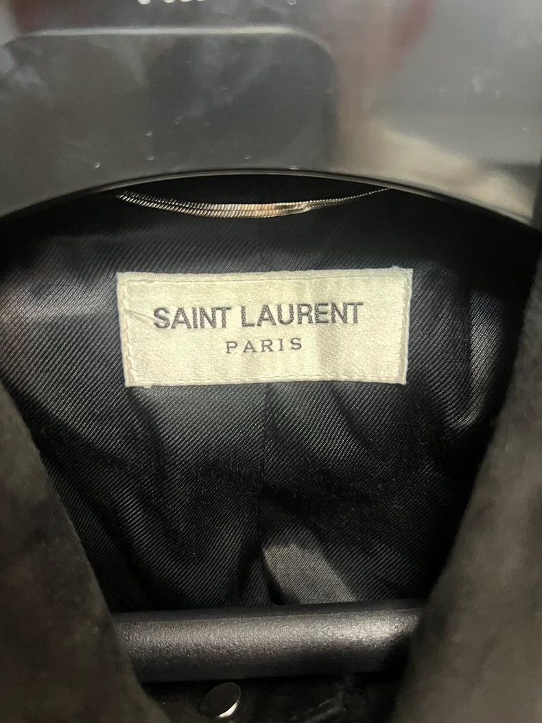 Saint Laurent Paris saint Laurent parisSS19 Black Flocked Suede Leather Jacket Size US L / EU 52-54 / 3 - 3 Thumbnail