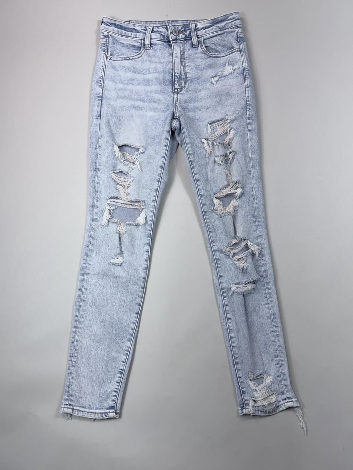 American Eagle Outfitters American Eagle Woman’s Light Wash Distressed Jeggings Size 6 Size 28" / US 6 / IT 42 - 1 Thumbnail