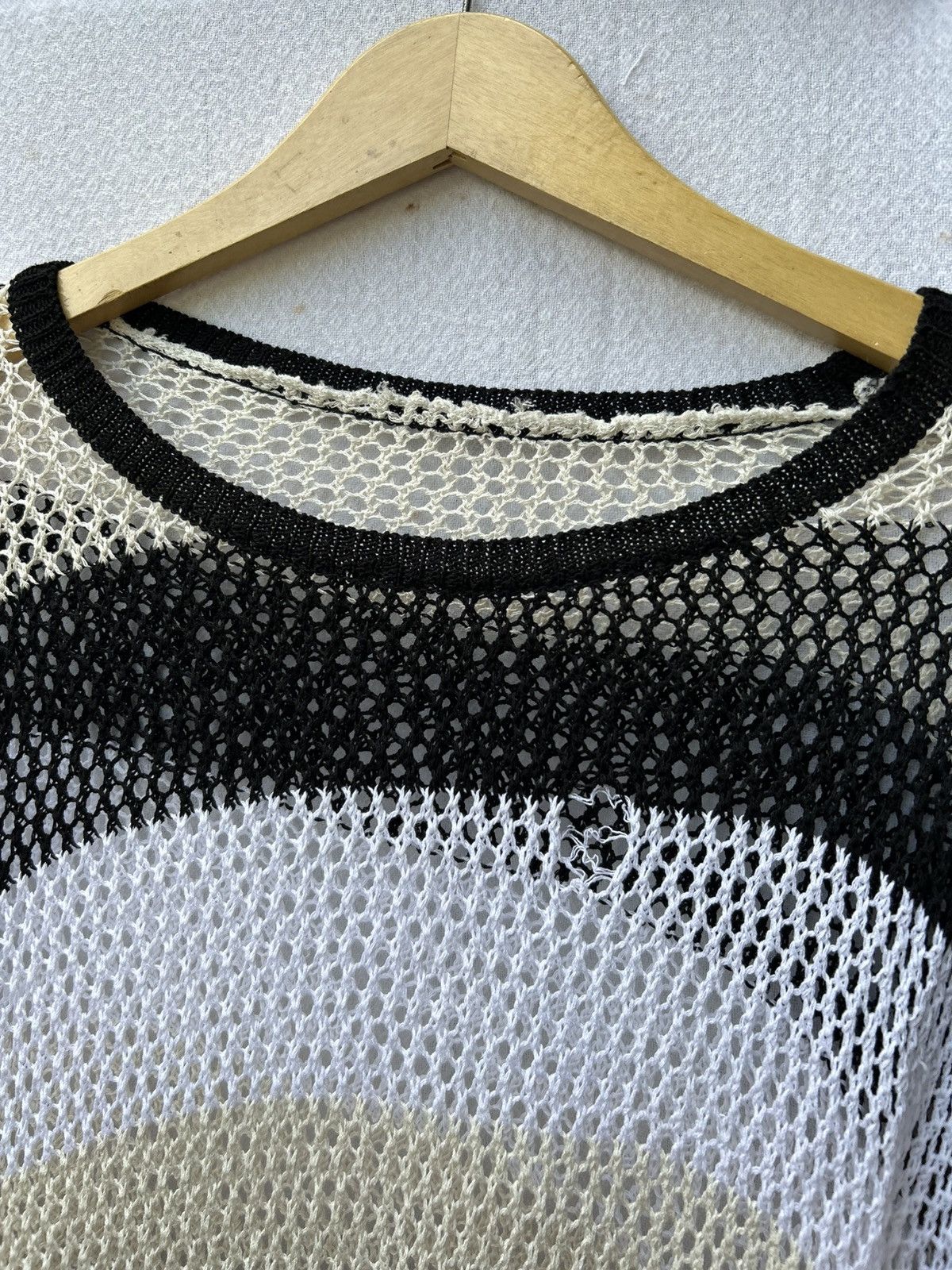 If Six Was Nine × Japanese Brand × Le Grande Bleu (L.G.B.) Unknown open fishnet knitted stripe styled Size US L / EU 52-54 / 3 - 6 Thumbnail