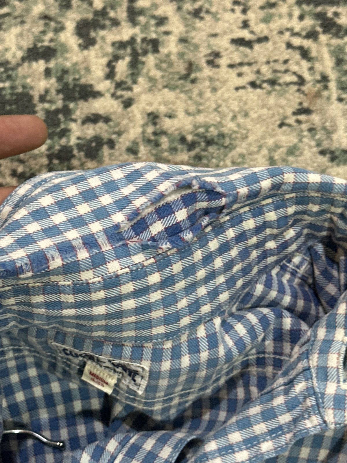 Sugar Cane Vintage Sugar Cane Blue Checkered Double Pocket Button Up Size US M / EU 48-50 / 2 - 12 Thumbnail