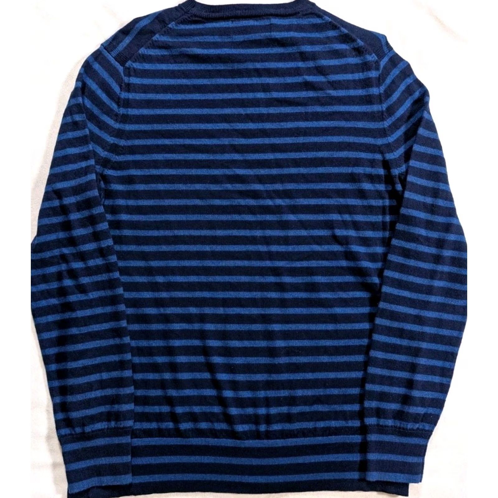Banana Republic Banana Republic Blue Merino Wool Crew Neck Sweater Men XL Striped Knit Pullover Casual, Business, Travel 90s Theme Not Applicable Size US XL / EU 56 / 4 - 5 Thumbnail