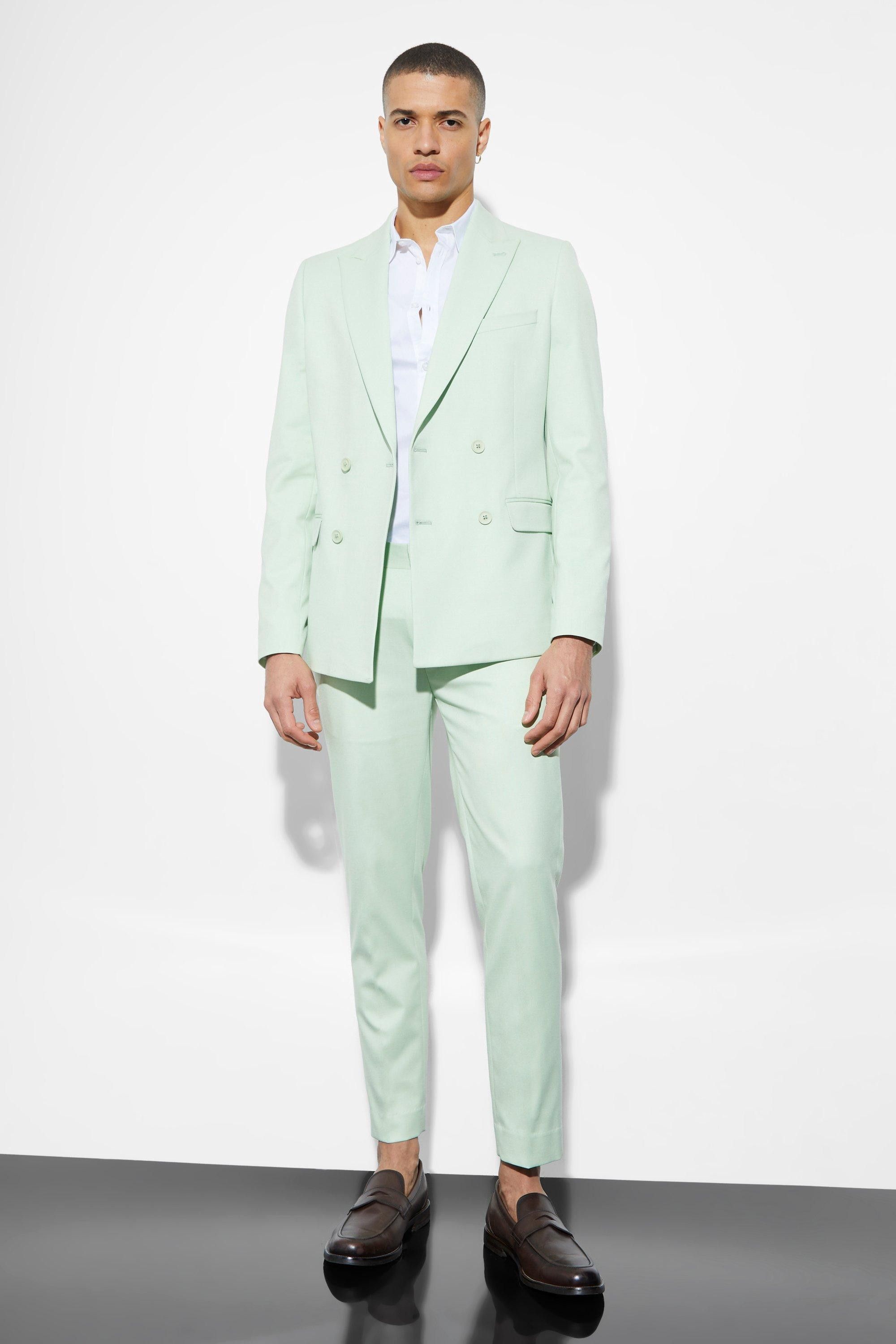 Tom Ford o1loc1c0325 JLXP02 Double Breasted Jacket in Light Green Size US L / EU 52-54 / 3 - 3 Thumbnail