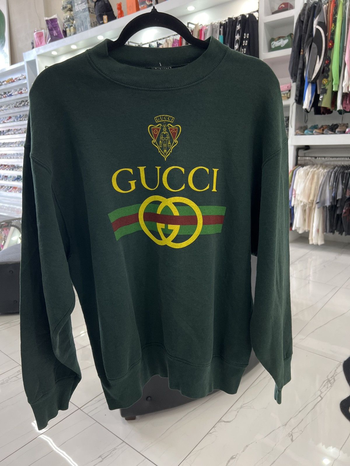 Other BOOTLEG Gucci Forest Green Crewneck Size US L / EU 52-54 / 3 - 2 Thumbnail