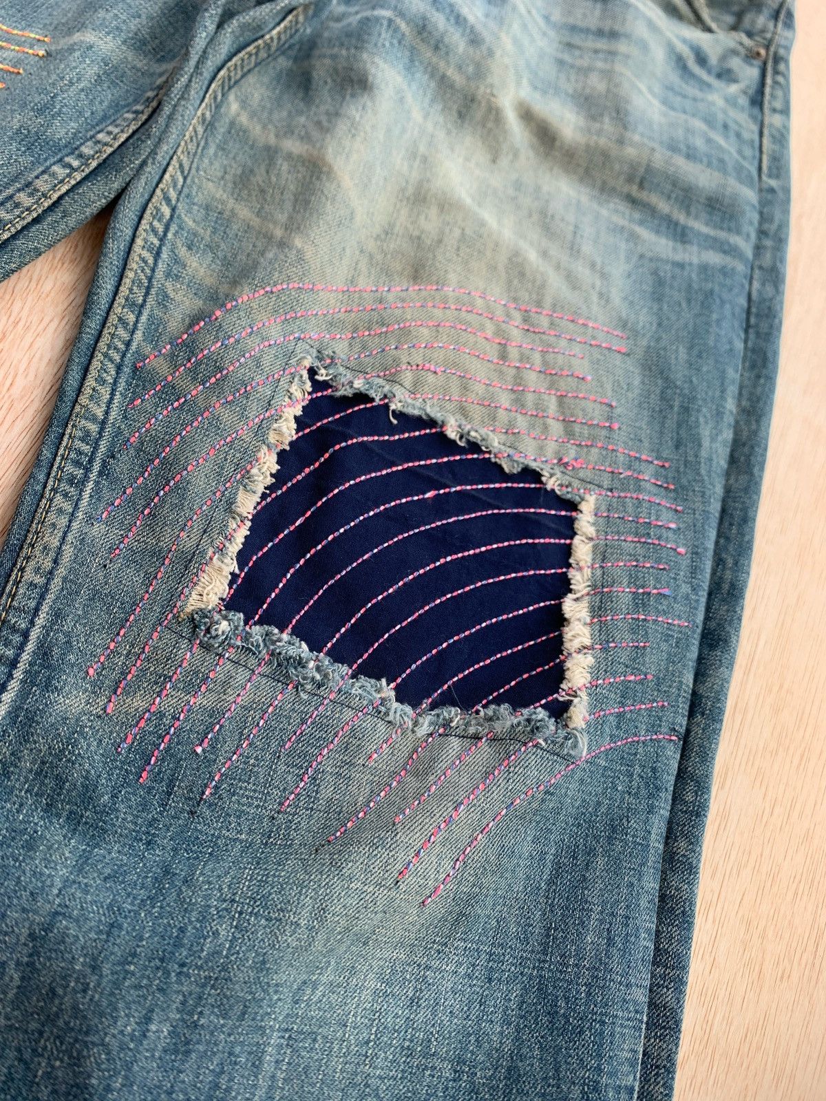 Japanese Brand × Levi's Vintage Levis Patchwork kapital Style Denim Jeans Size US 36 / EU 52 - 6 Thumbnail