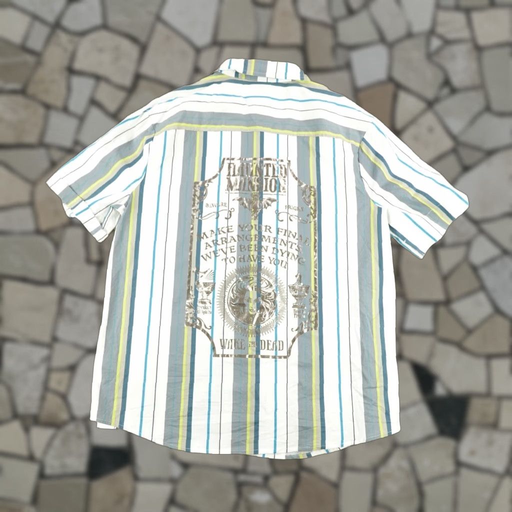 Disney VINTAGE Disney Men's Short Sleeve Shirt Medium White Blue Stripes Halloween Horror Casual Size US M / EU 48-50 / 2 - 1 Thumbnail