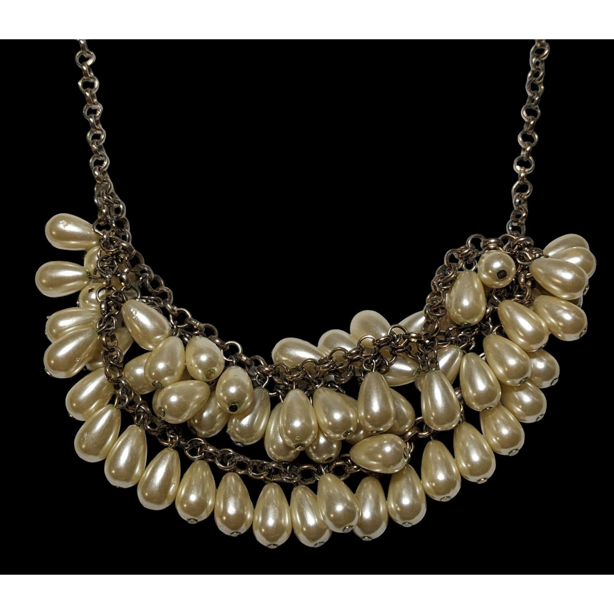 Other Teardrop Pearl Triple Layer Fringe Necklace Size ONE SIZE - 2 Thumbnail