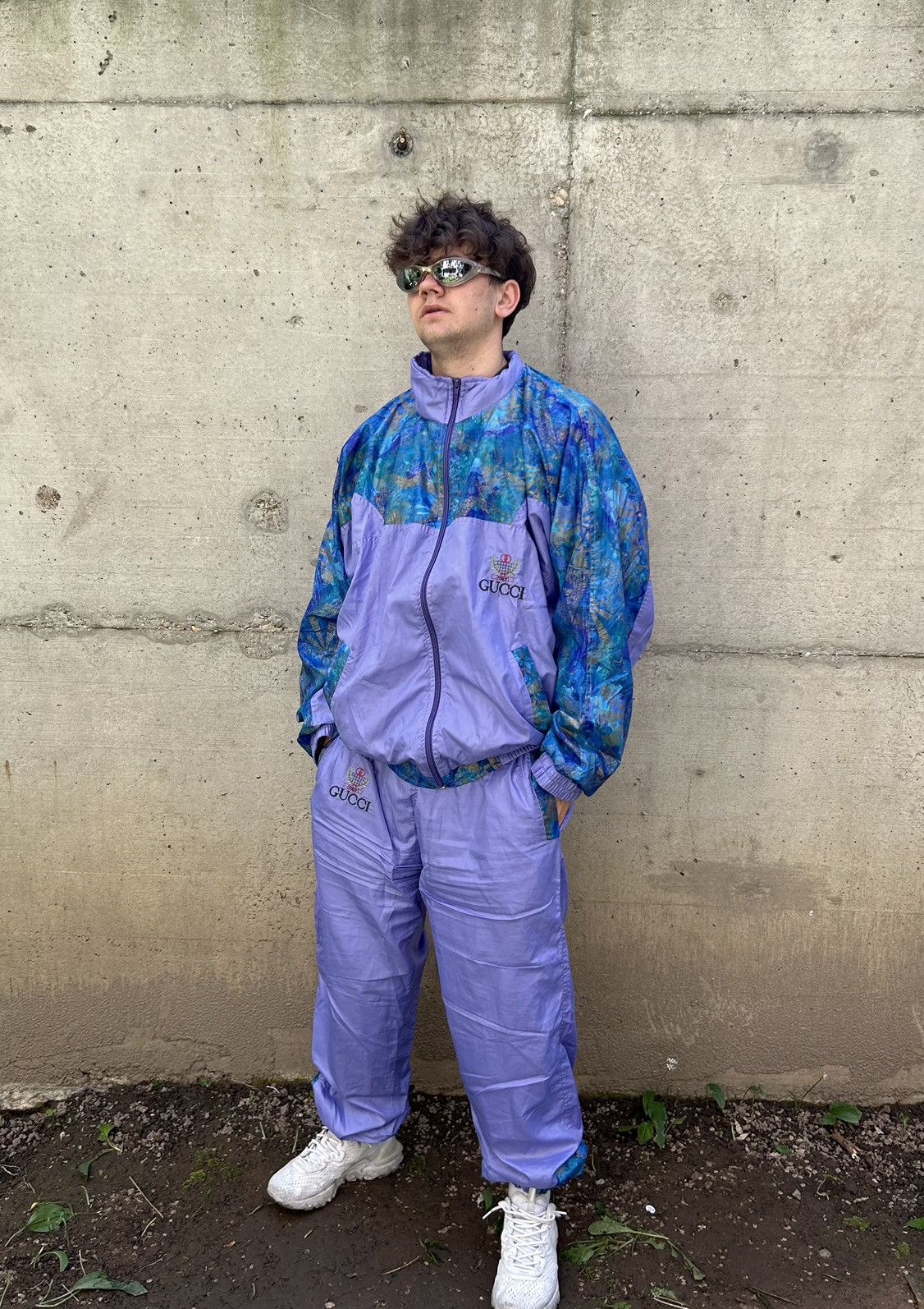 Vintage Gucci 80s nylon windbreaker sports suit rare