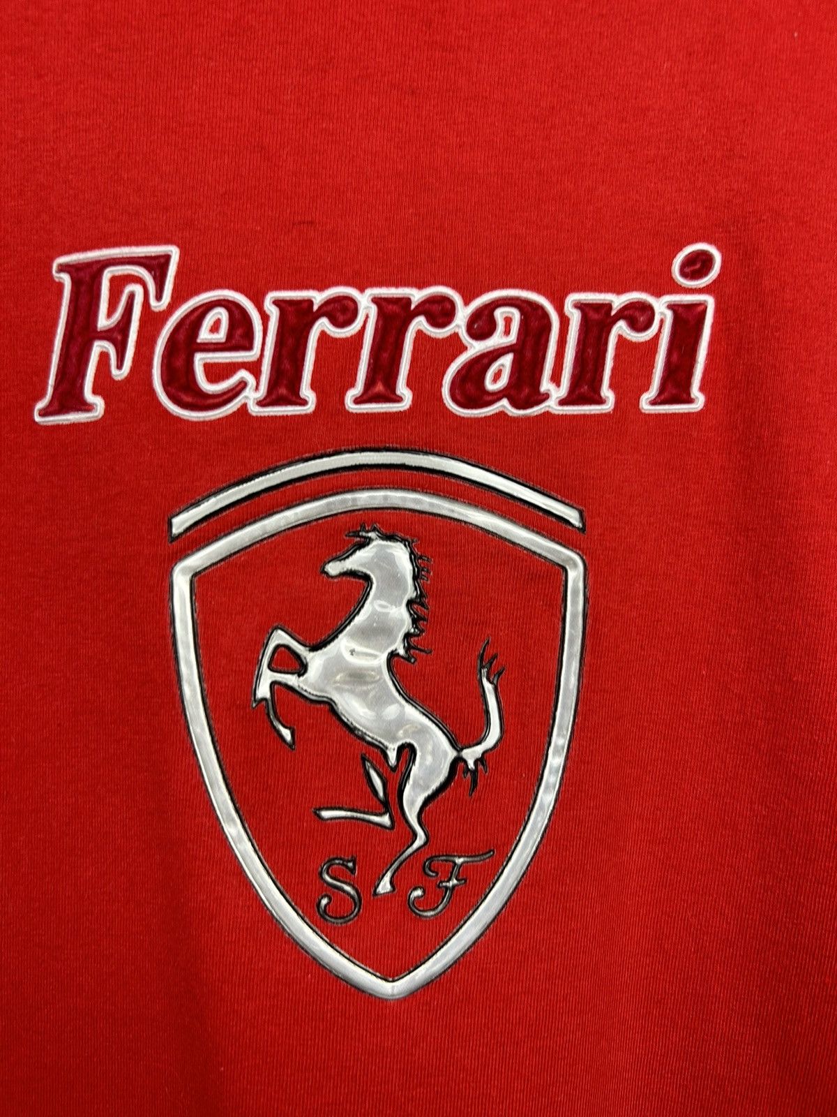 Vintage Vintage Ferrari Logo T shirt 90s Size US L / EU 52-54 / 3 - 3 Thumbnail