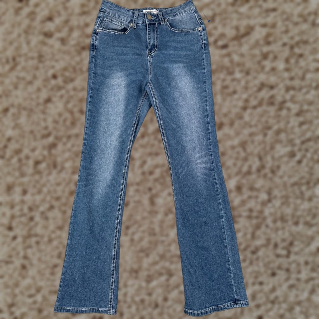 Vintage Misslook Jeans Womens Small Blue Bootcut Denim Mid Rise Cotton Blend 25x28 Size 28" / US 6 / IT 42 - 1 Thumbnail