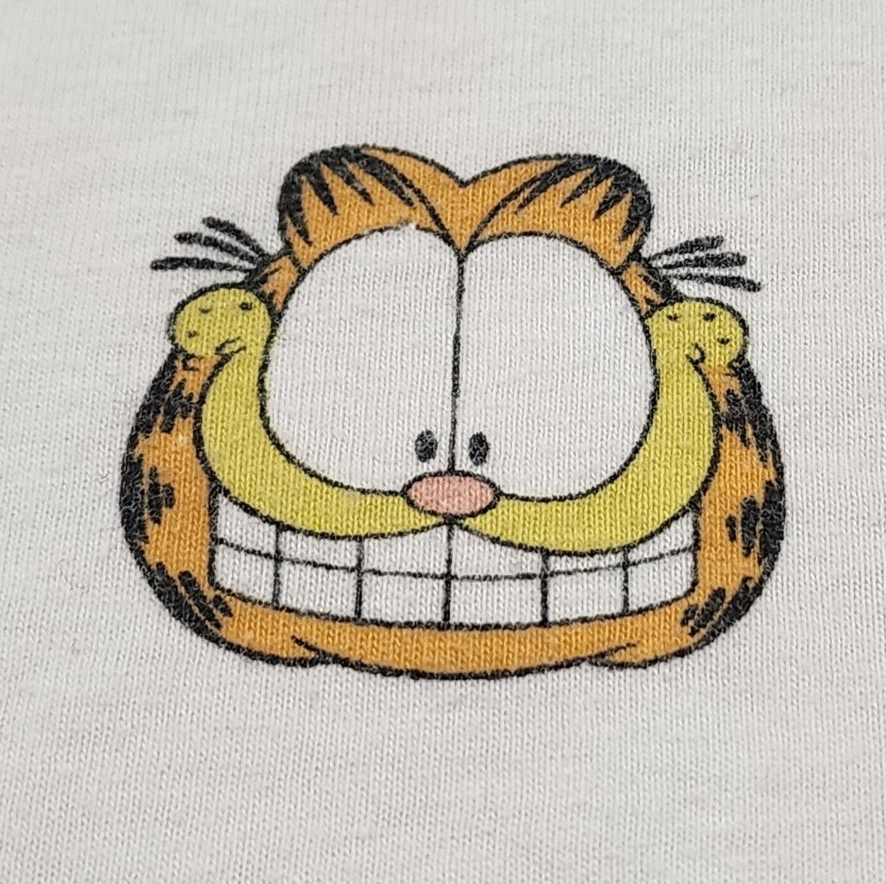 Other Garfield White T-Shirt Cartoon Printed Head Garfield Size US M / EU 48-50 / 2 - 4 Thumbnail