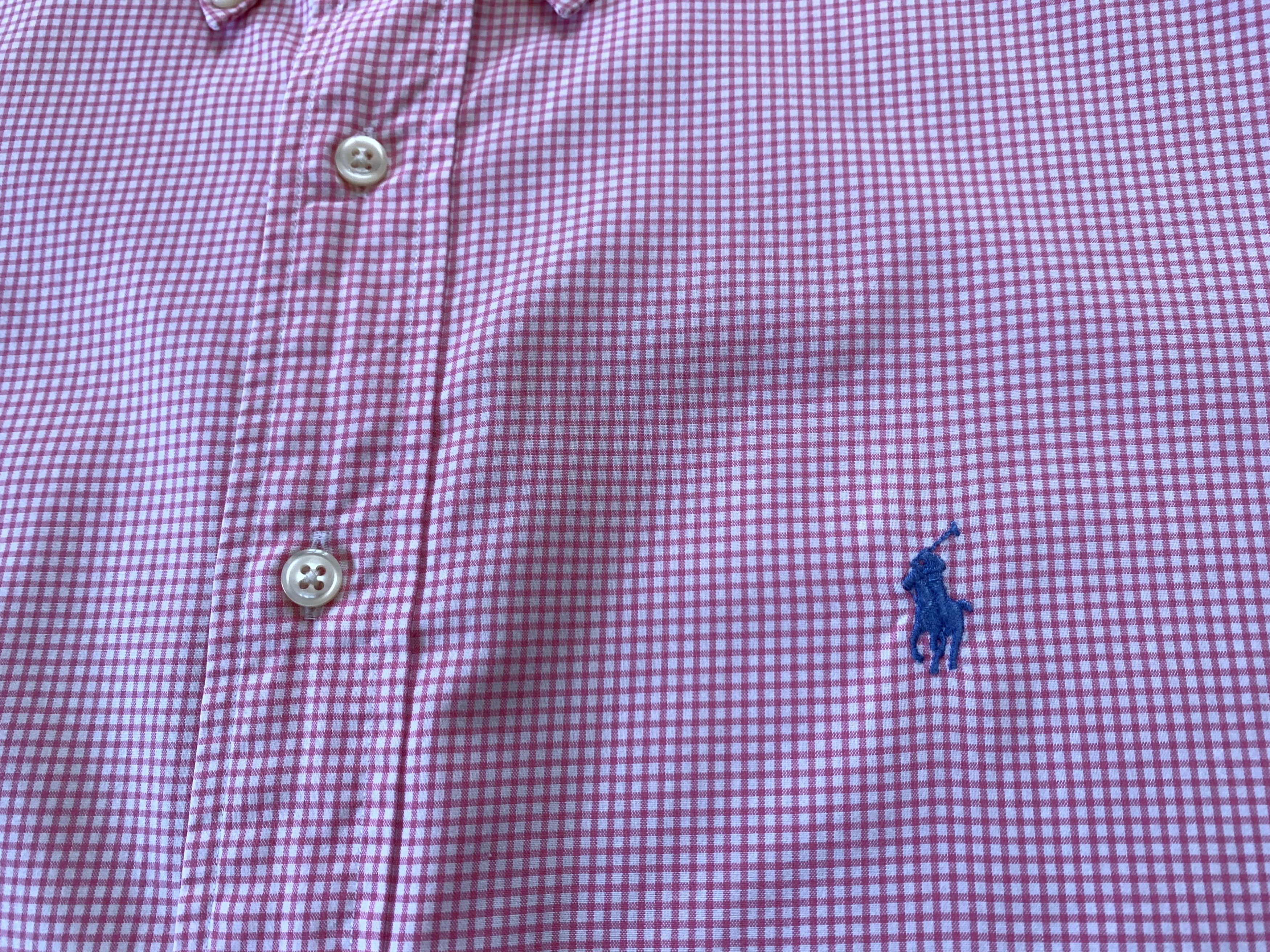 Polo Ralph Lauren × Ralph Lauren × Vintage Polo Ralph Lauren Pink Custom Fit Dress Short Sleeve Shirt Size US S / EU 44-46 / 1 - 5 Thumbnail