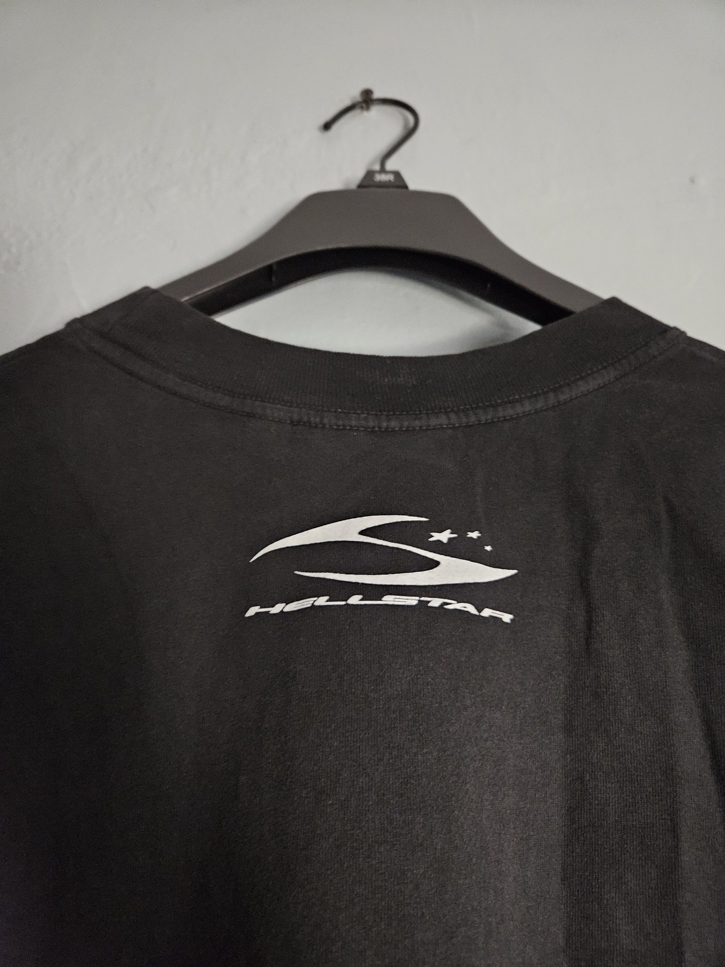 HELLSTAR Glow In The Dark Cursive Logo Oversized Black T Shirt Size US L / EU 52-54 / 3 - 5 Thumbnail