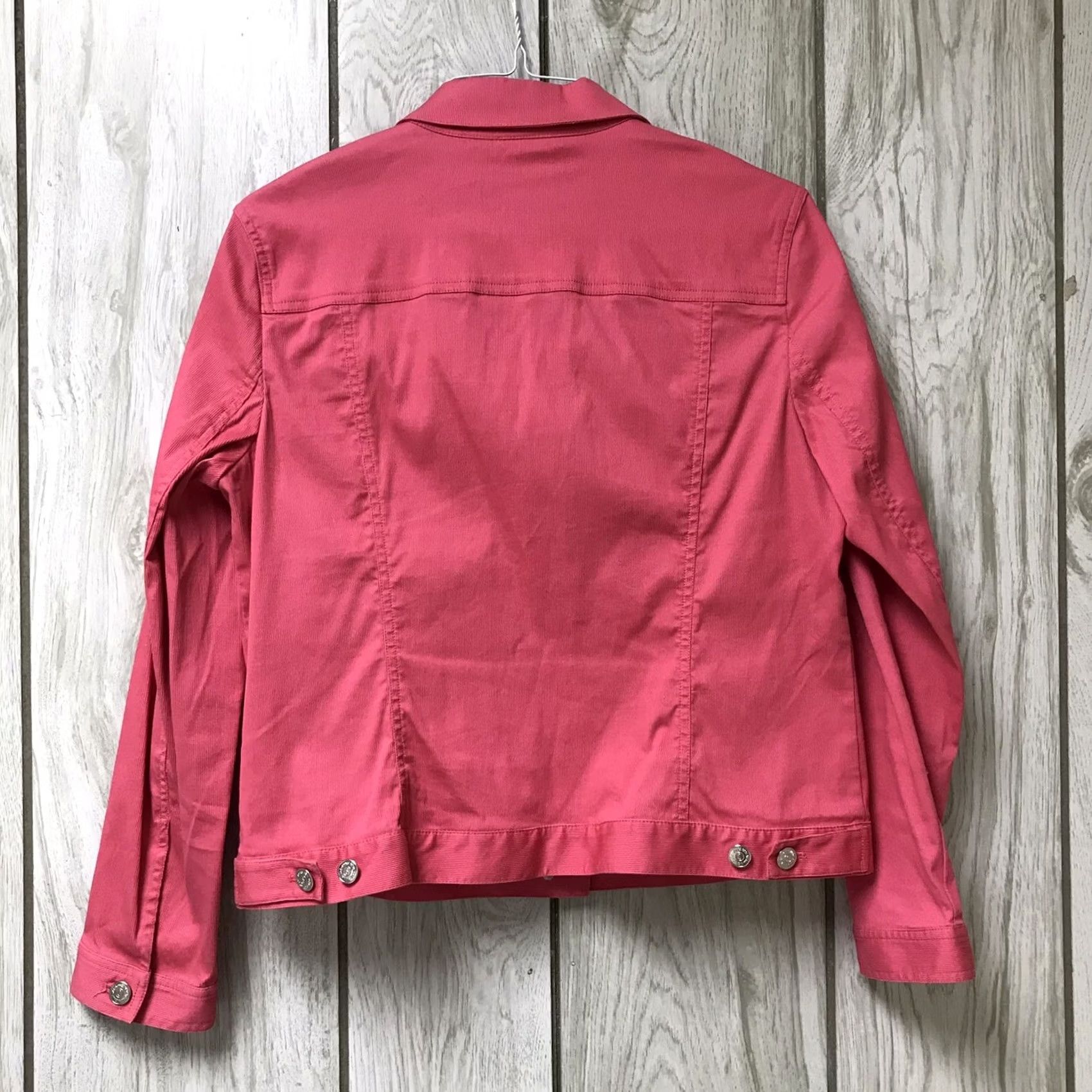 Jones New York Jones New York Signature Pink Cotton Stretch Button Up Jacket L Size L / US 10 / IT 46 - 2 Thumbnail