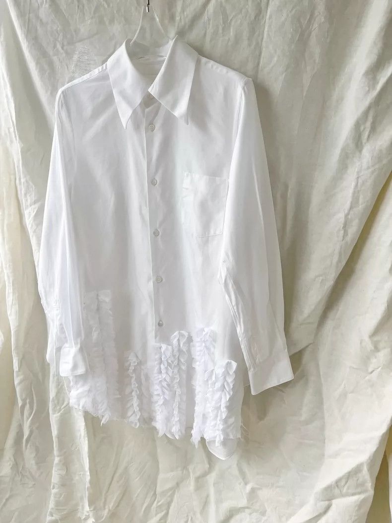 Comme des Garcons Comme Des Garcons Long Sleeve Pointed Collar Shirt Top wit Size S / US 4 / IT 40 - 3 Thumbnail