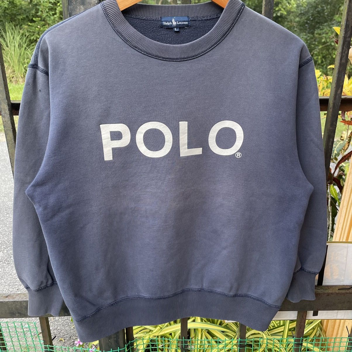 Ralph Lauren 🔥Vintage Polo Ralph Lauren Big Spellout Sun Faded Sweatshirt Size US M / EU 48-50 / 2 - 5 Thumbnail