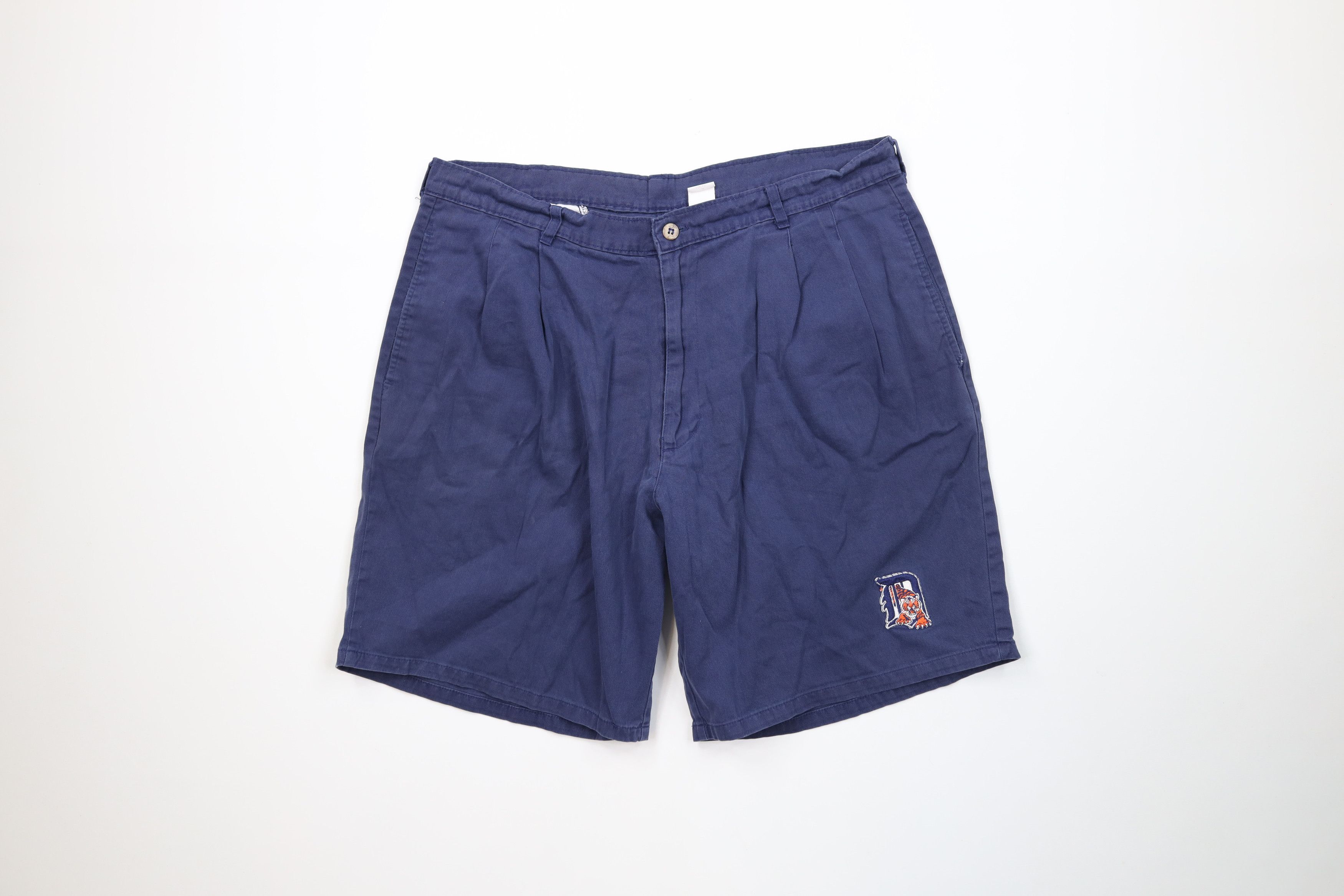 Vintage Vintage 90s Tigers Baseball Chino Golf Shorts Blue Cotton Size US 36 / EU 52 - 1 Thumbnail