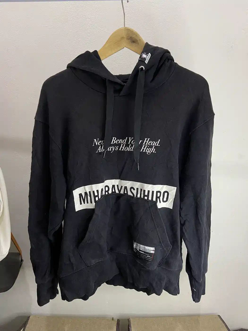 image of Maison Mihara Yasuhiro x Miharayasuhiro Gu Good Inspiration Hoodie in Black, Men's (Size Small)