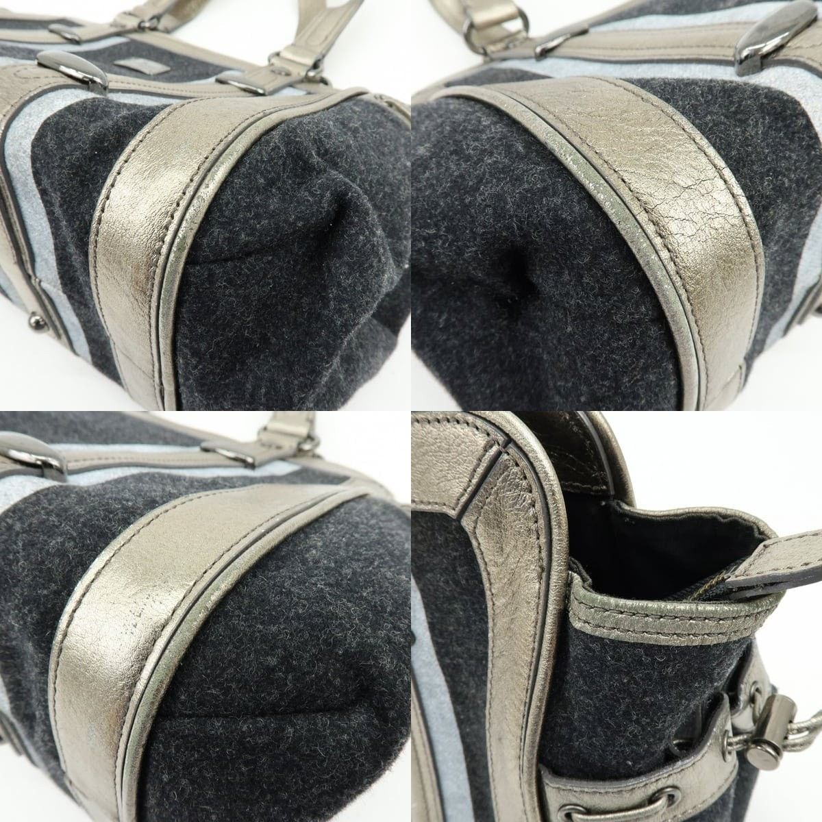 Burberry Burberry Blue Label Wool & Leather Shoulder Bag Gray Size ONE SIZE - 5 Thumbnail