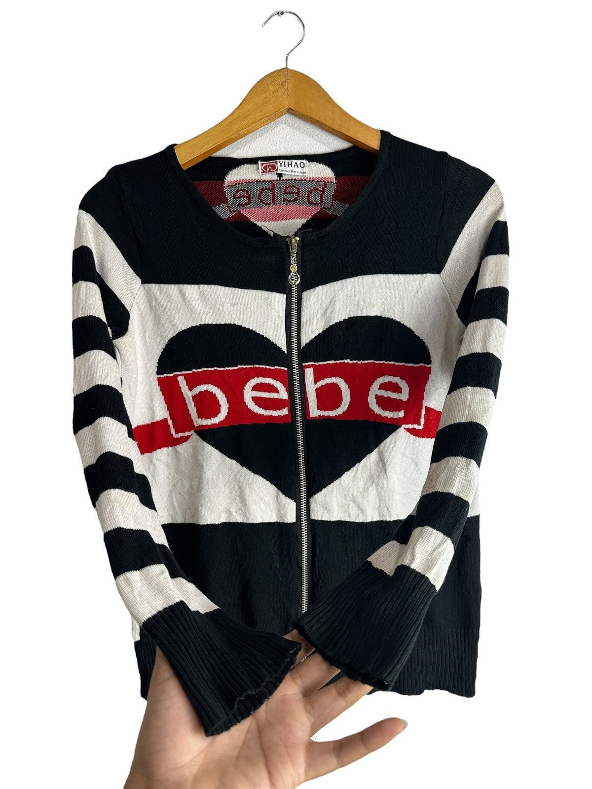 Japanese Brand BEBE STRIPE BLACK AND WHITE ZIPPER KURT COBAIN GRUNGE STYLE Size XS / US 0-2 / IT 36-38 - 5 Thumbnail