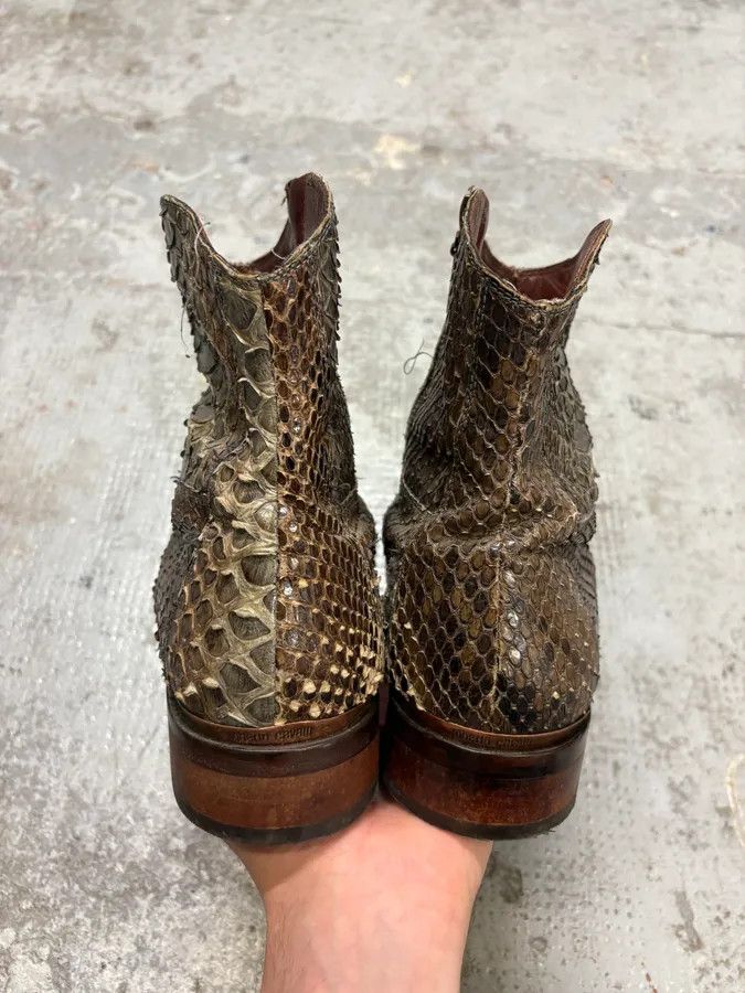 Roberto Cavalli × Vintage 2000s Roberto Cavalli Python Leather Boots Size US 9 / EU 42 - 7 Thumbnail