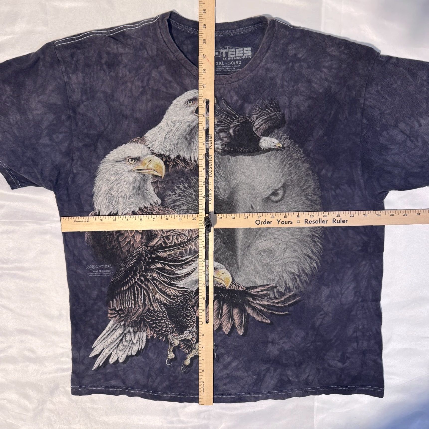The Mountain The Mountain 3D Tees Y2K Bald Eagle AOP Tie-Dye T-Shirt 2XL Men Purple Logo Short Sleeve Crew Neck Vintage: No Size US XXL / EU 58 / 5 - 7 Thumbnail