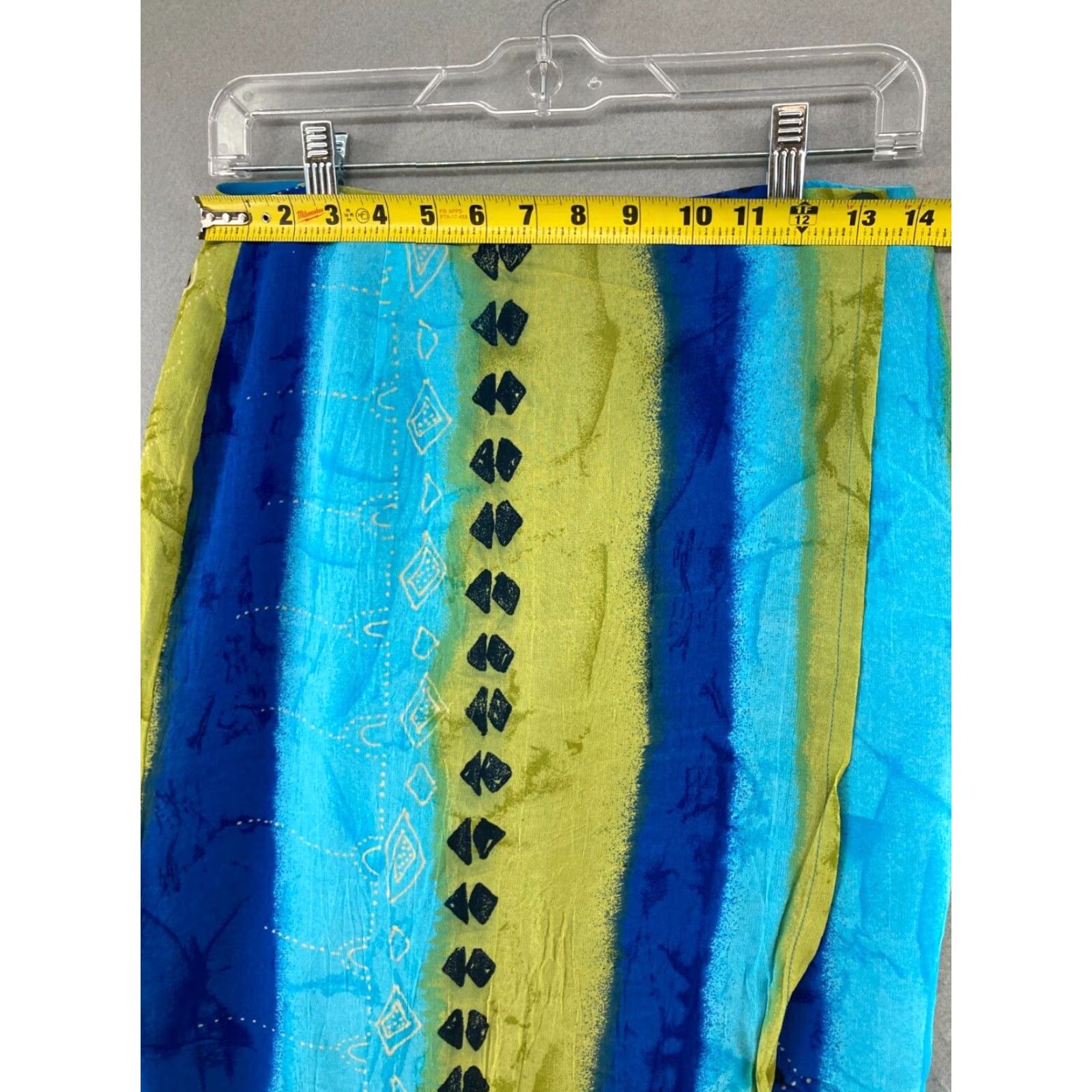 Vintage Vintage Monte Skirt 10 Blue Green Striped 90s CANADA MADE Boho Maxi Womens Size 32" / US 10 / IT 46 - 2 Thumbnail