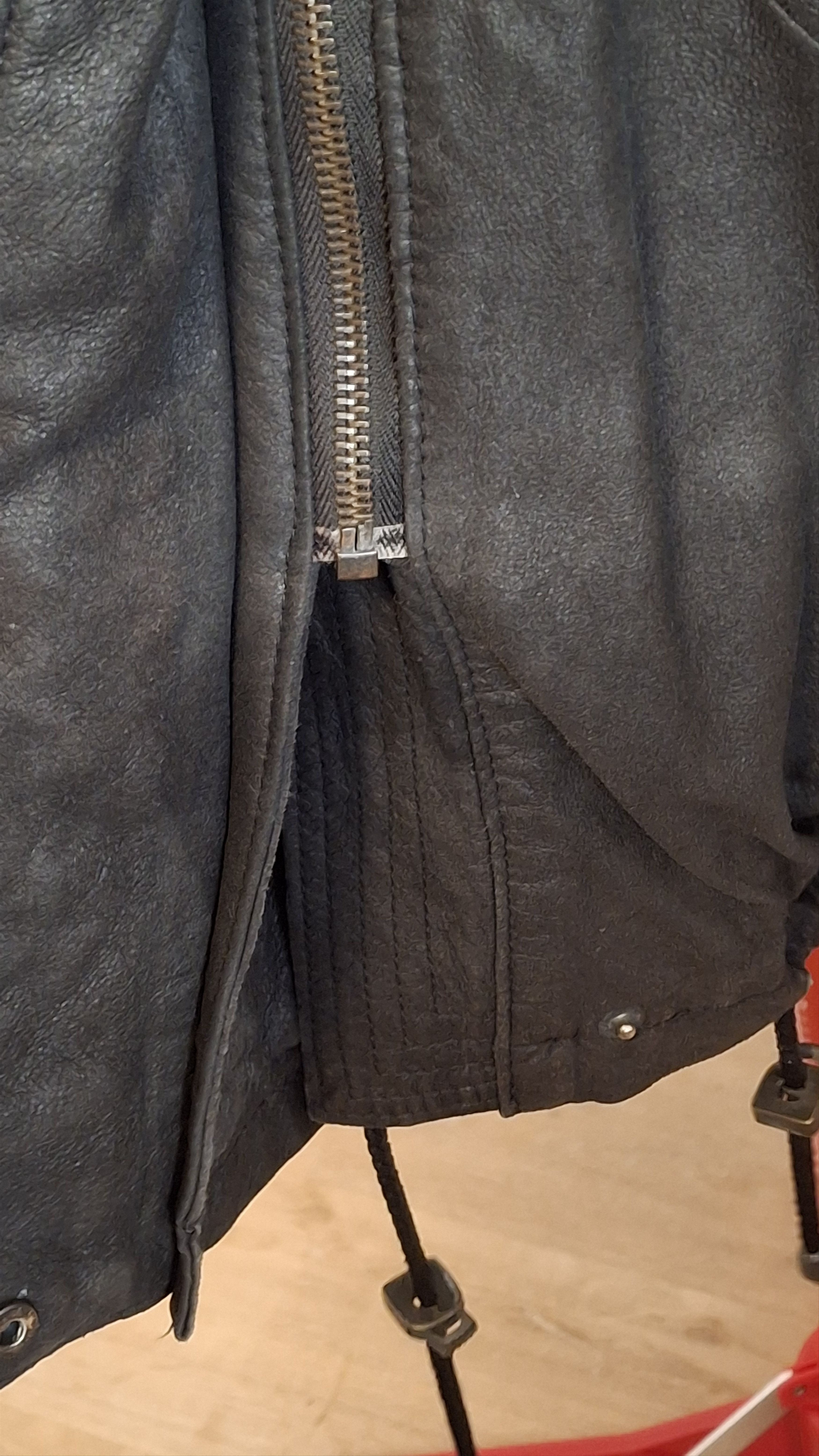 Vintage Vintage 80s Oversized Hooded Leather Parka Graphite/Green Size M / US 6-8 / IT 42-44 - 9 Thumbnail