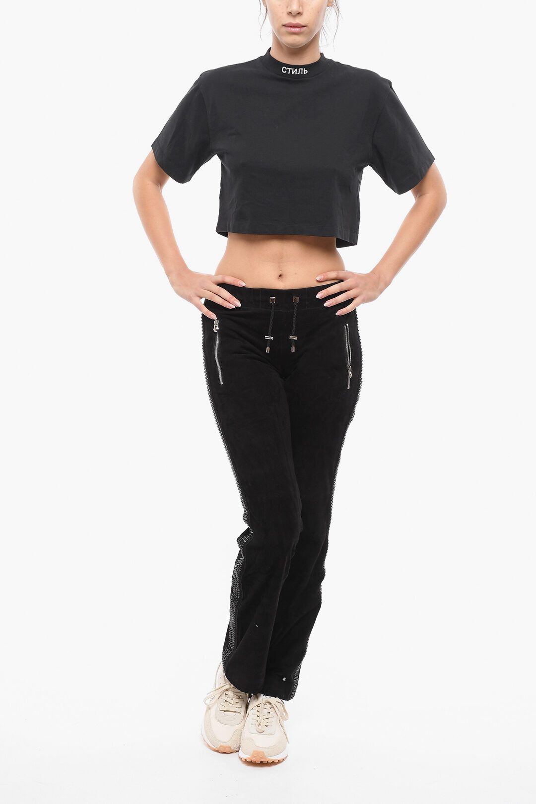 Philipp Plein og1mm0824 Sweatpants With Crystals in Black Size 27" / US 4 / IT 40 - 4 Thumbnail