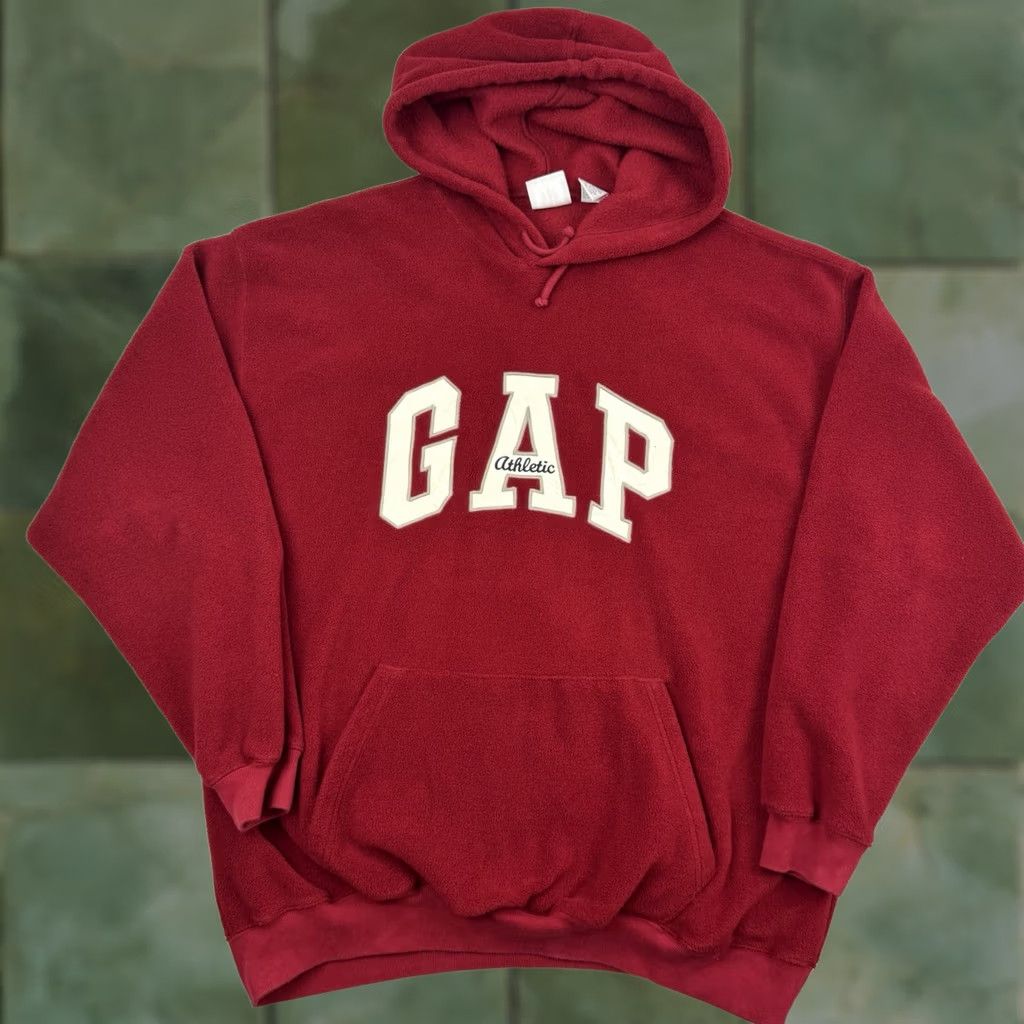 Gap VINTAGE Gap Hoodie Adult M Red 90s Classic Pullover Fleece Polyester Mens Size US M / EU 48-50 / 2 - 1 Thumbnail