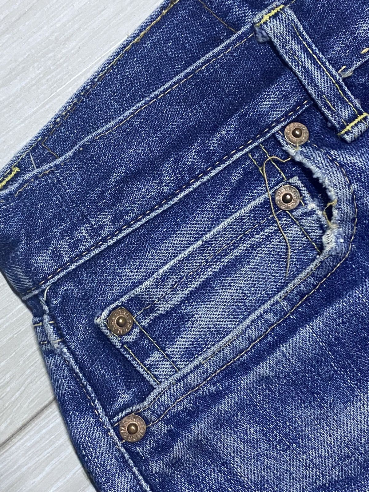Japanese Brand Vintage Japanese Iron Hr Market Selvedge Crazy Distressed Size US 28 / EU 44 - 11 Thumbnail