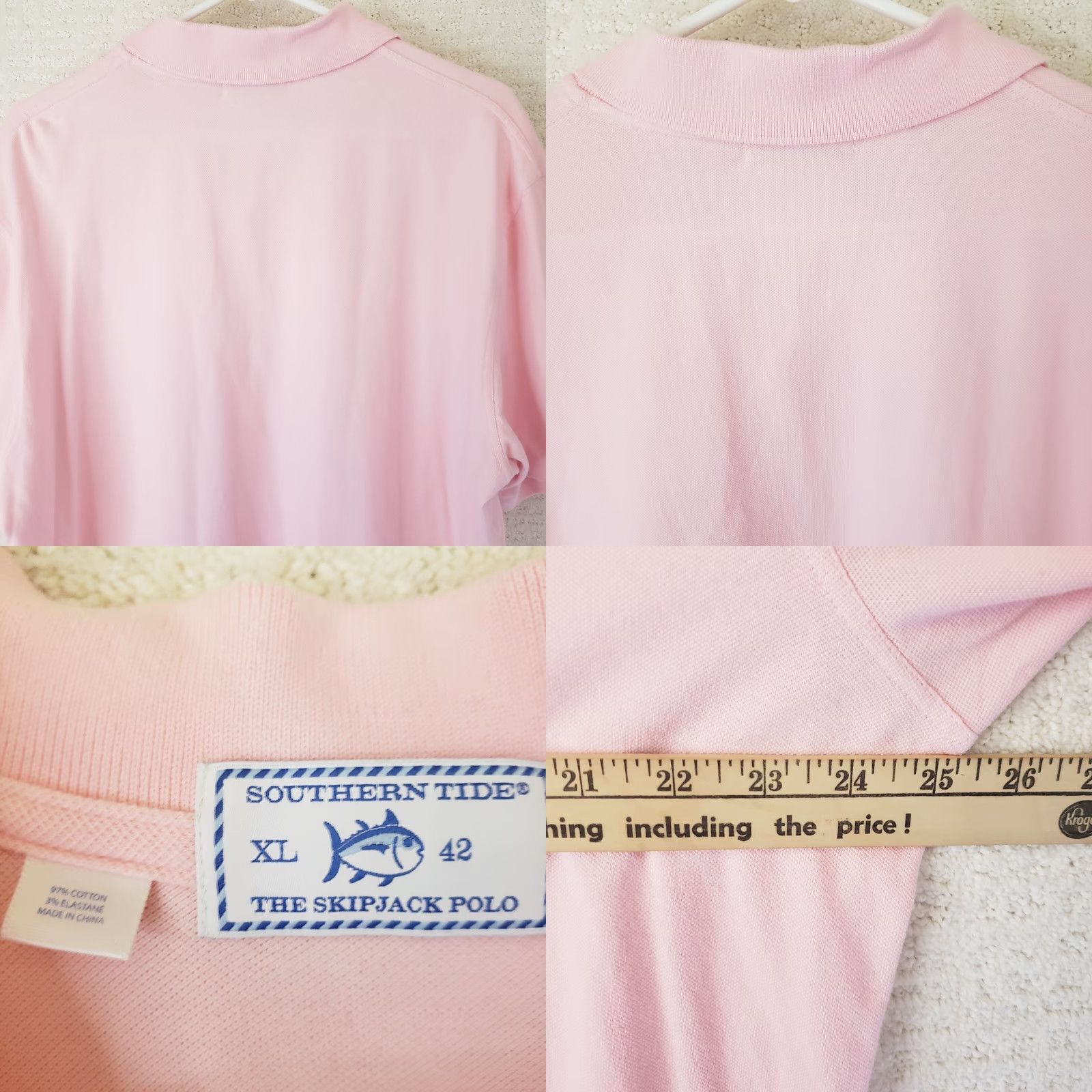 Southern Tide Southern Tide Skipjack Polo Shirt Men XL Pink Short Sleeve Polo Shirt Size US XL / EU 56 / 4 - 8 Thumbnail