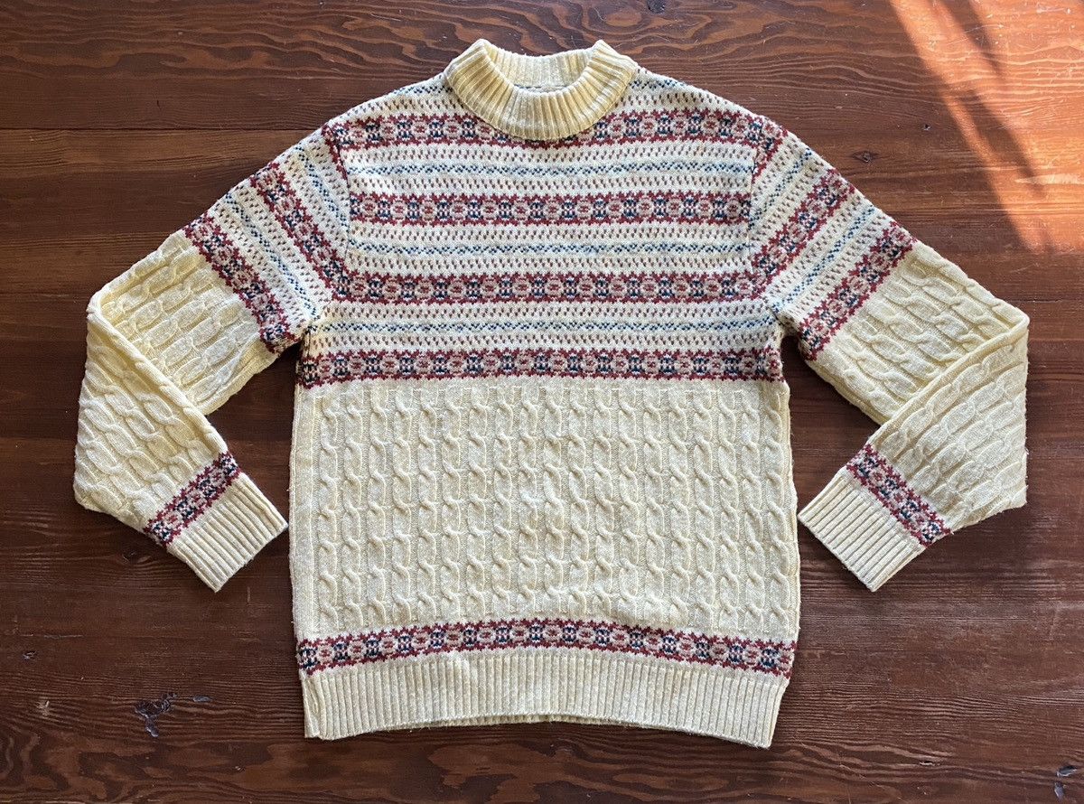 Vintage Vintage 60’s Lord Jeff Textile Pattern Cable Knit Sweater Size US XL / EU 56 / 4 - 2 Thumbnail