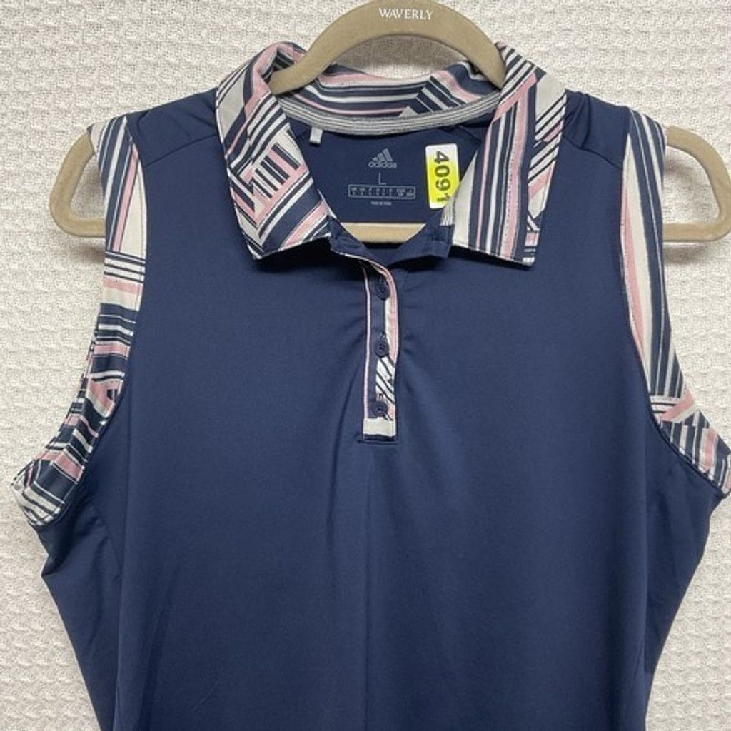 Adidas Adidas Navy Ultimate 365 Printed Polo Shirt Women Large Size L / US 10 / IT 46 - 3 Thumbnail