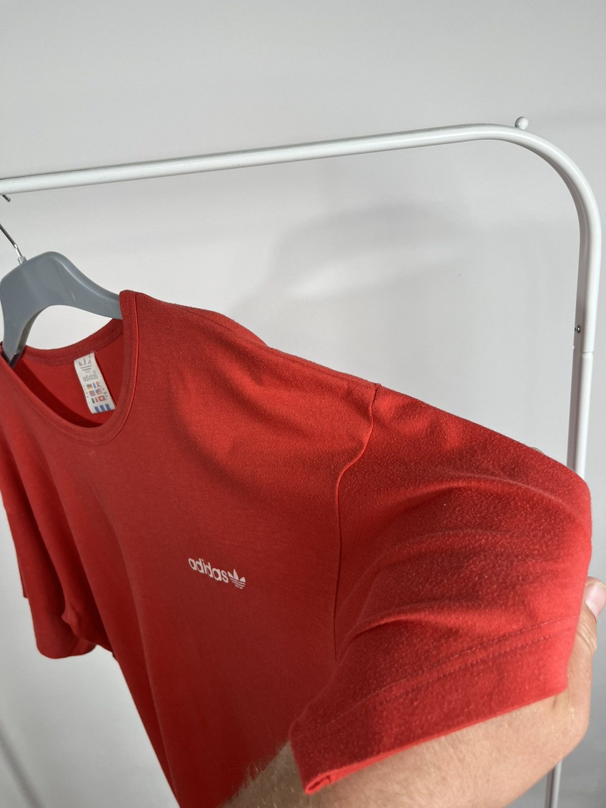 Adidas × Vintage Vintage Adidas Trefoil Red T-Shirt Made in Yugoslavia L Size US L / EU 52-54 / 3 - 8 Thumbnail