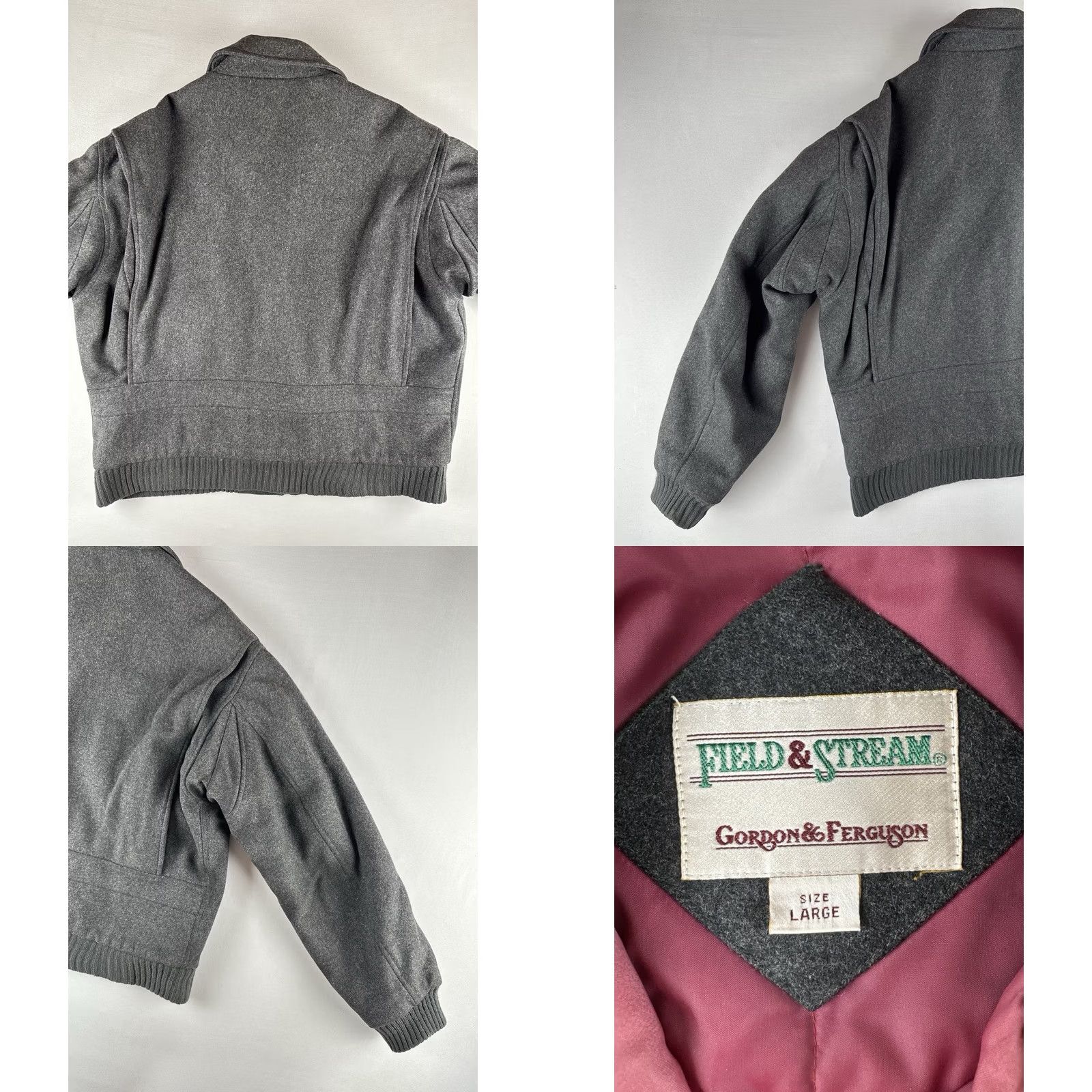 Vintage VINTAGE Field & Stream Wool Jacket Gray Hunting Workwear Zip Coat USA Large Mens Jacket Bomber 80s Classic Outdoor Size US L / EU 52-54 / 3 - 8 Thumbnail
