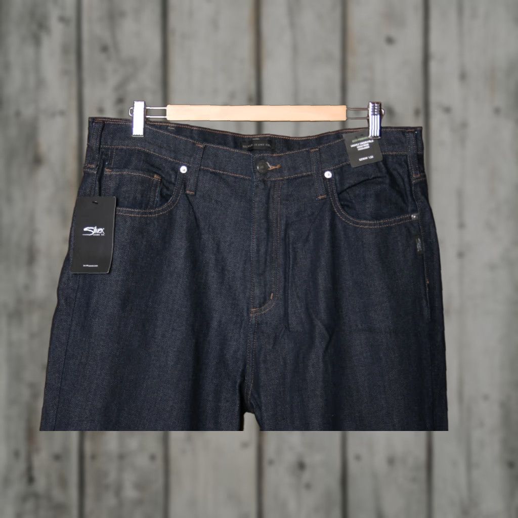 Silver Jeans Co. SILVER Jeans Blue Denim Jeans Sz. 16 L33 High Rise Wide-Leg 5-Pocket Womens Size 38" / US 16 / IT 52 - 1 Thumbnail