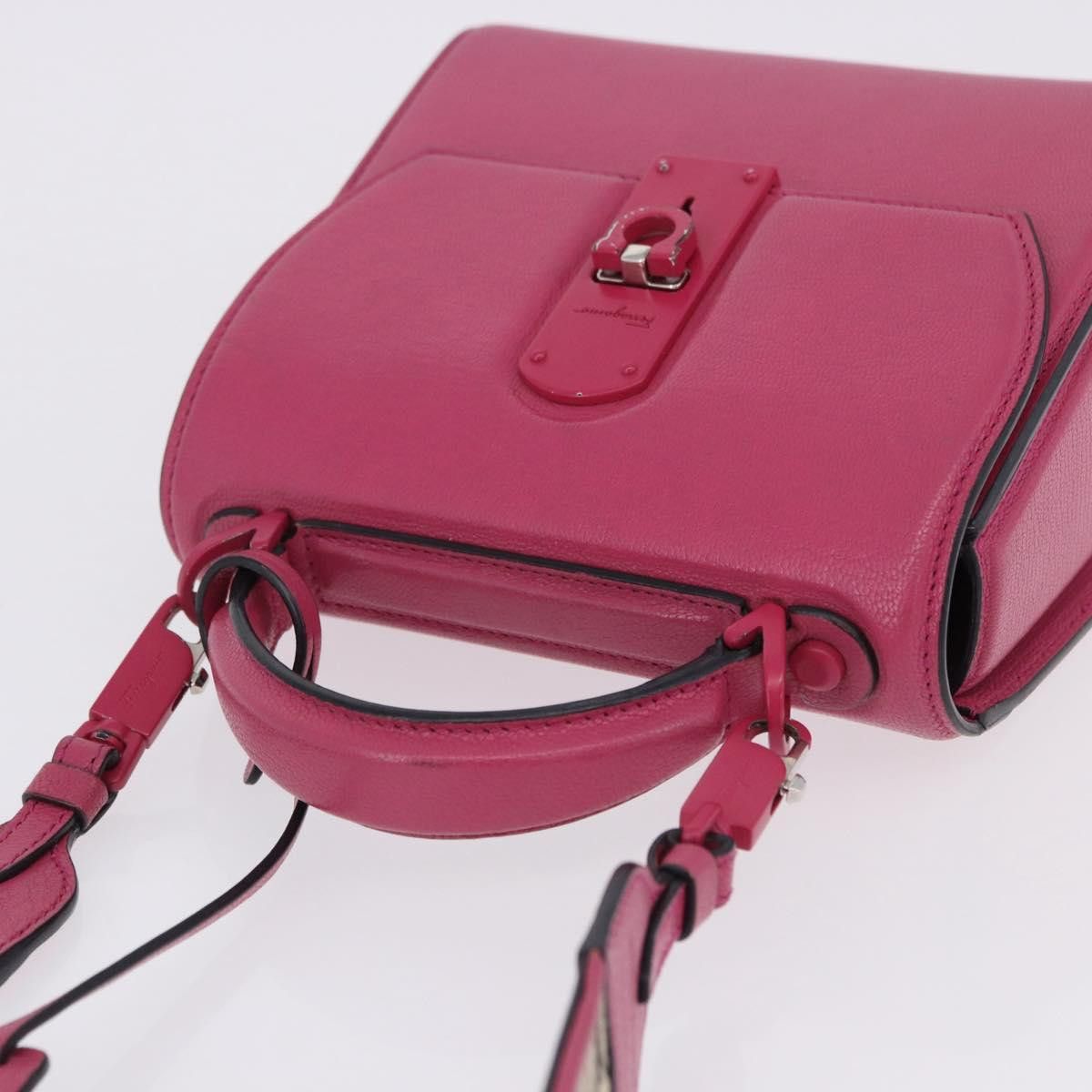Salvatore Ferragamo Salvatore Ferragamo Gancini Hand Bag Leather 2way Pink Size ONE SIZE - 19 Thumbnail
