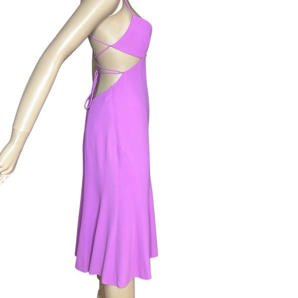 Cult Gaia NWT Gai Mattiolo Plunging V-neckline Structured Cups Cut-out front detail Purple Hue 4 / 6 (025) Size S / US 4 / IT 40 - 5 Thumbnail
