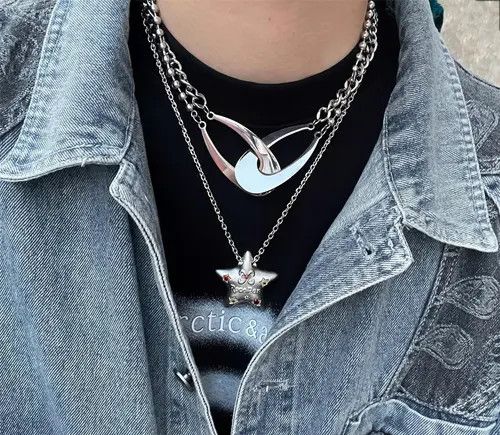 Jewelry y2k / Cyberpunk - Silver Statement Necklace Size ONE SIZE - 3 Thumbnail