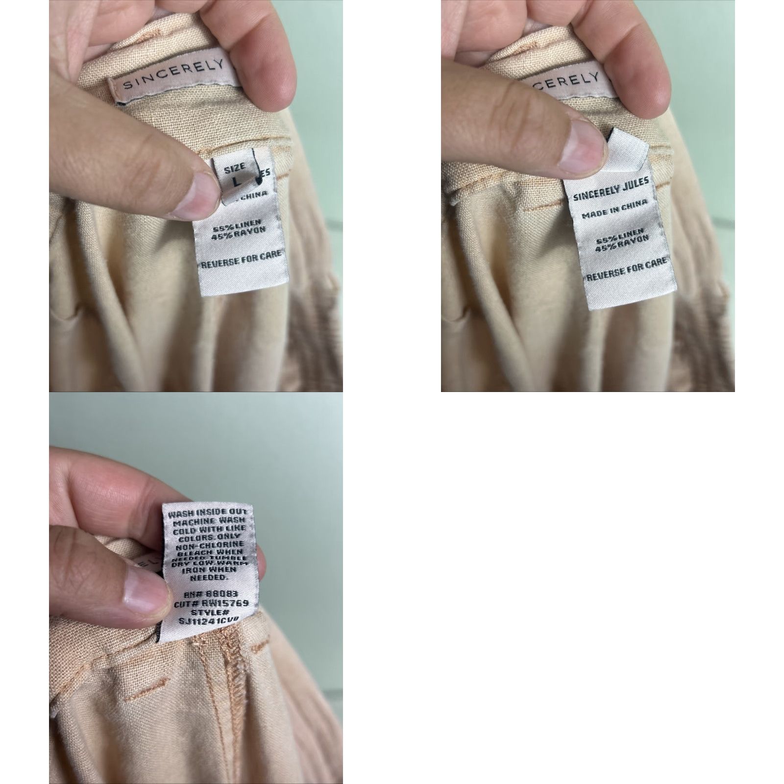 Pinko Sincerely Jules Womens Pants Drawstring Linen Rayon Pink Chino Large 36x28 Mens Womens Boys Girls? Size 36" / US 14 / IT 50 - 9 Thumbnail