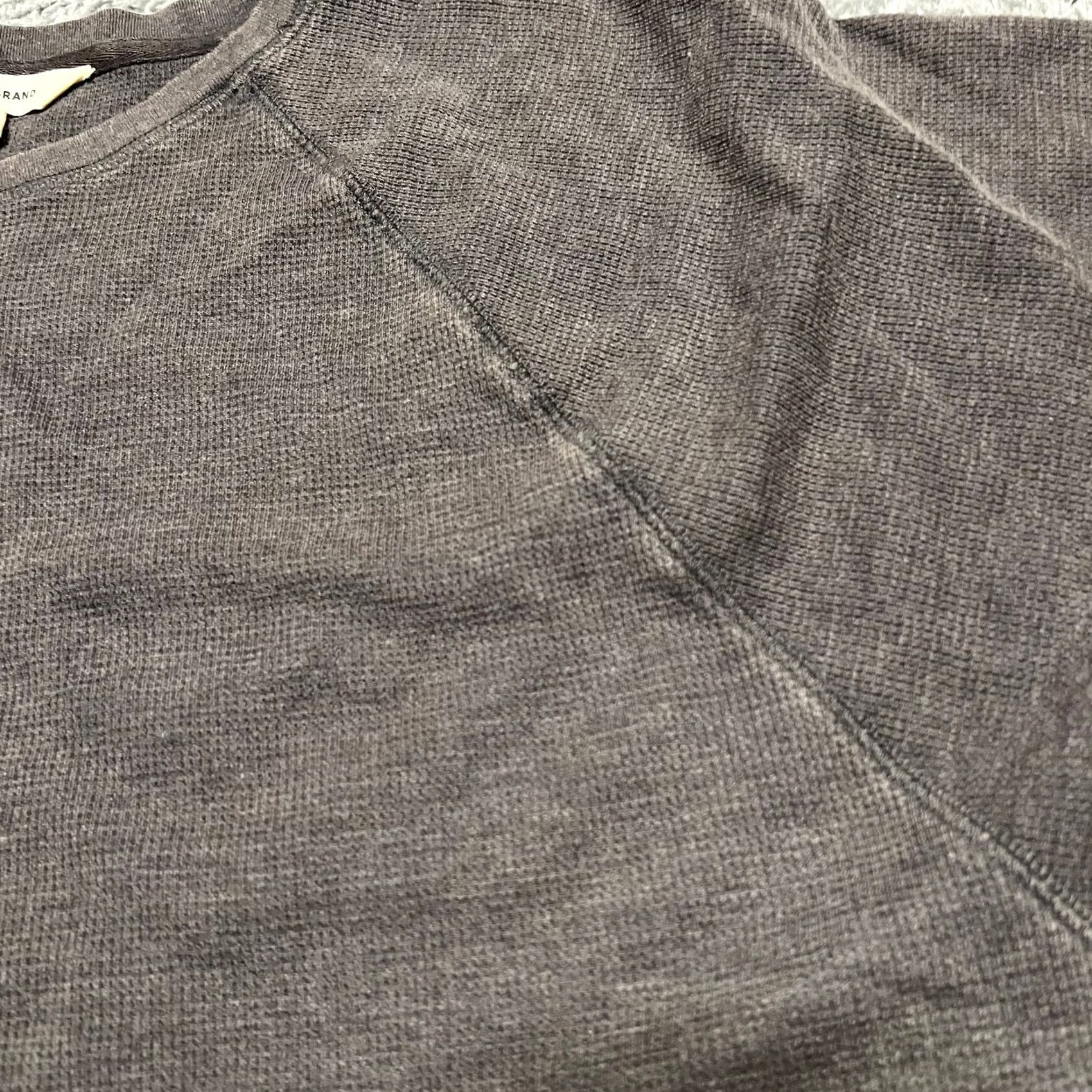 Lucky Brand Lucky Brand Shirt Womens Large Raglan Waffle Long Sleeve Gray Crop L Womens Size L / US 10 / IT 46 - 2 Thumbnail