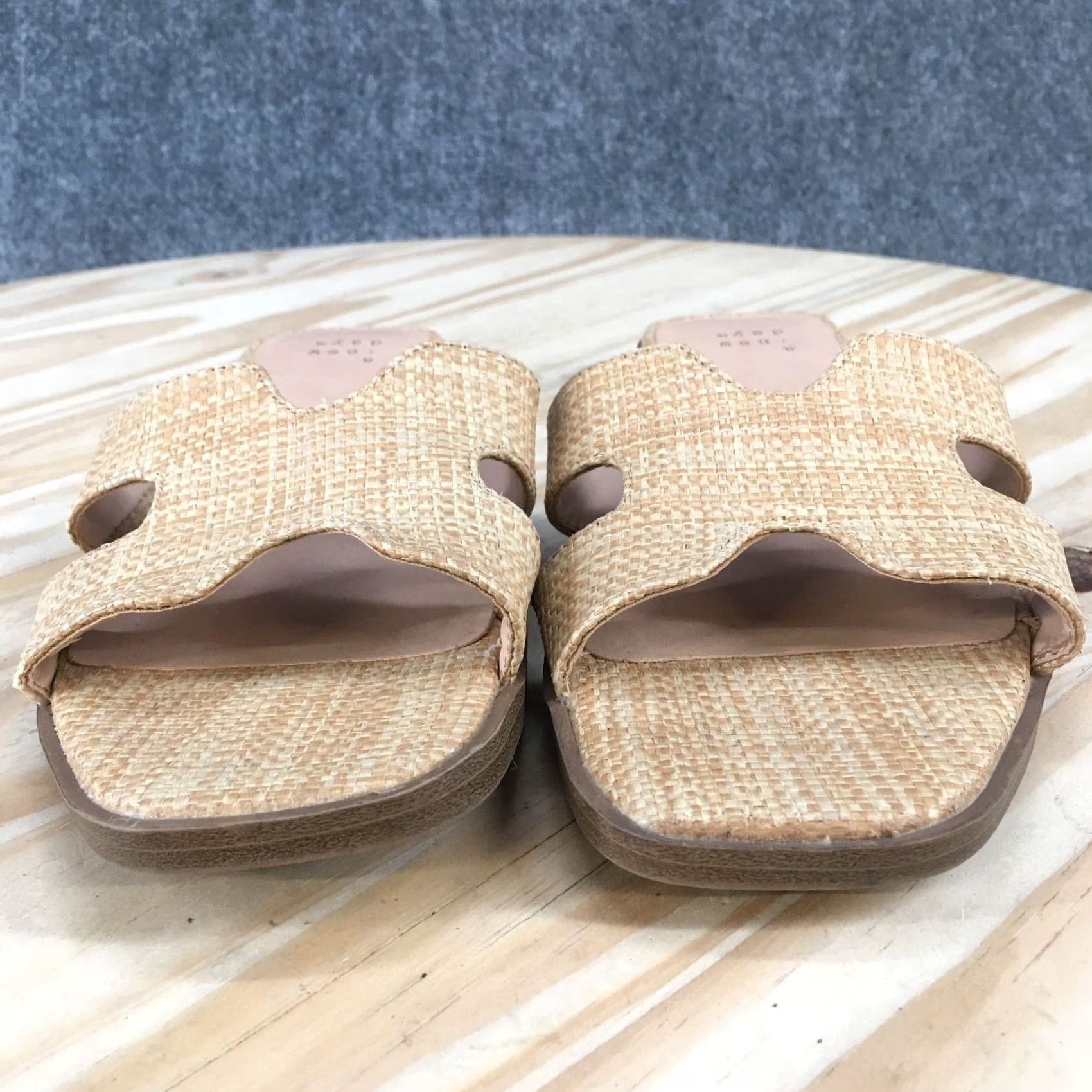 Vintage A New Day Sandals Womens 7.5 Casual Comfort Slip On Woven Flats Slide Beige Size US 8 / IT 38 - 7 Thumbnail
