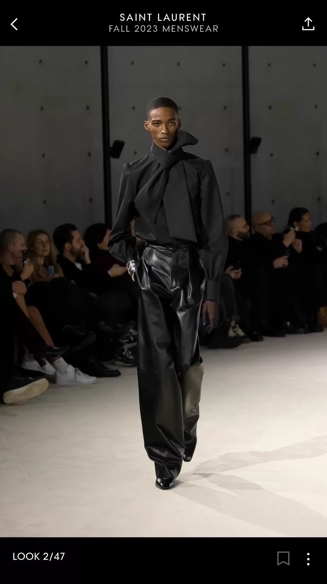Saint Laurent Paris SAINT LAURENT FW23 SHEEPSKIN WIDE LEG PANTS 48/50 NEW Size US 32 / EU 48 - 2 Thumbnail