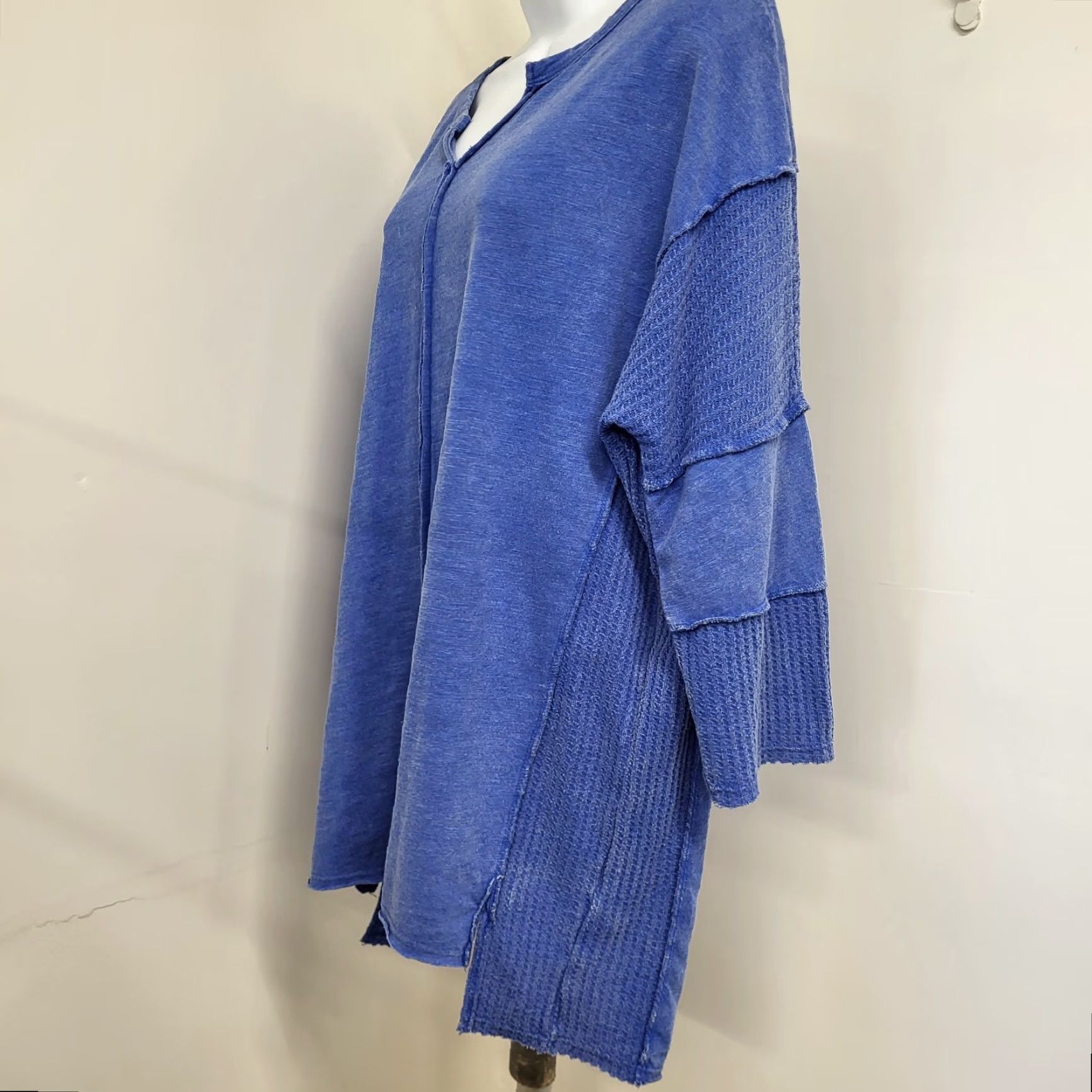 Olive Live ♡ Well Lifestyle Sweater Women's Large Blue Long Sleeve Pullover Soft Knit Fleece Tunic Size L / US 10 / IT 46 - 5 Thumbnail