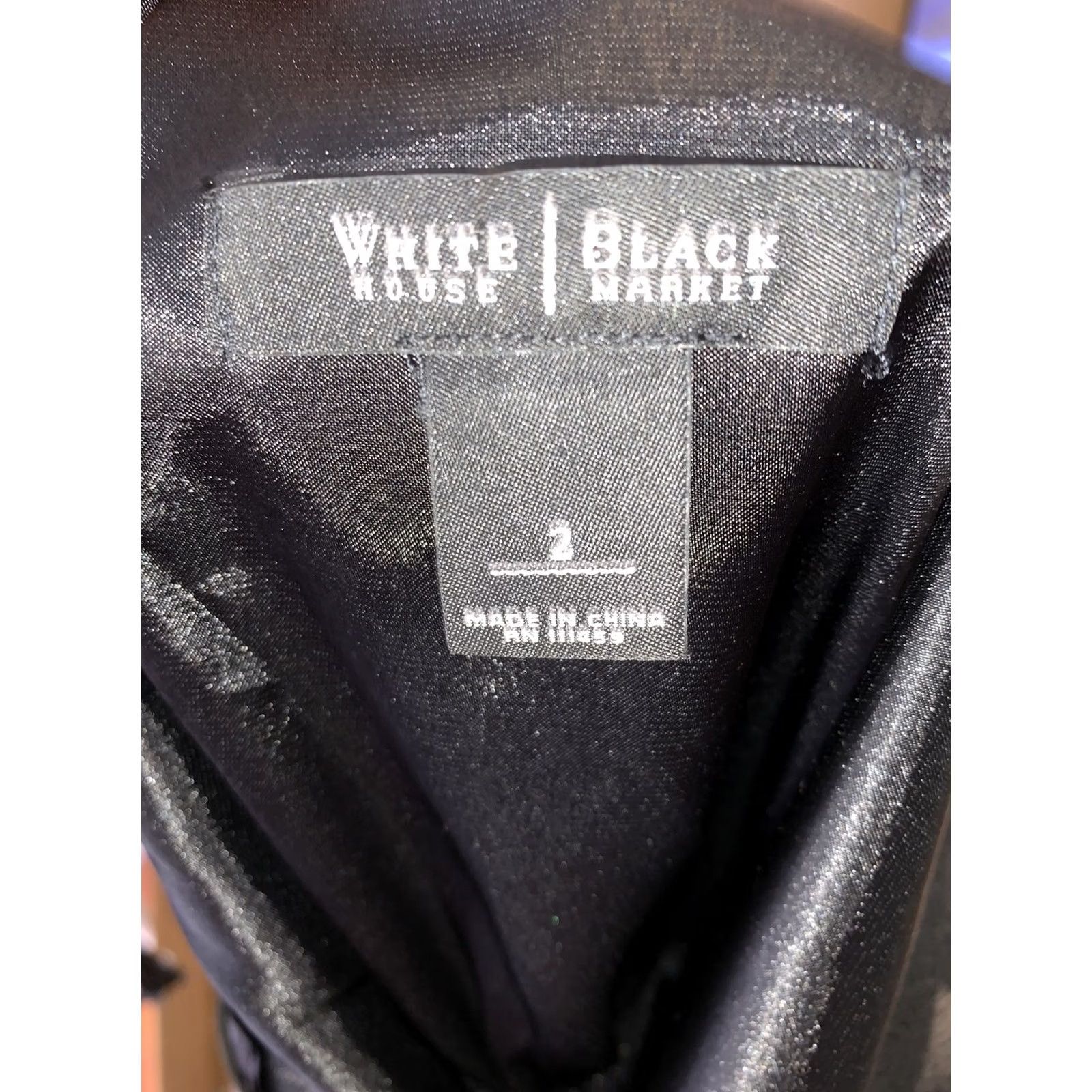 White House Black Market VINTAGE White House Black Market Dress Tank V-Neck Chiffon Silk Ruffle Knee Length Womens 2-5642 Black Size XS / US 0-2 / IT 36-38 - 7 Thumbnail