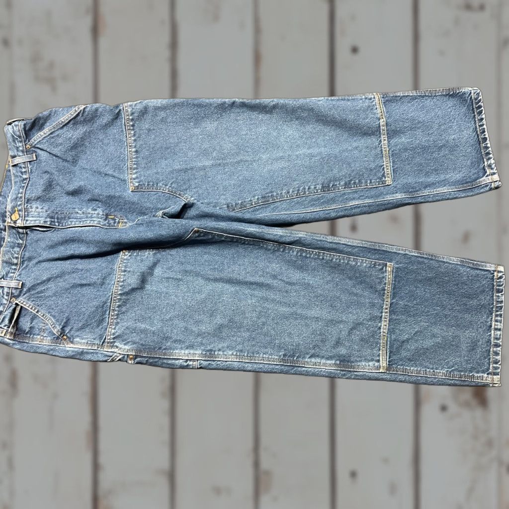 Carhartt VINTAGE Carhartt Mens Dungaree Fit Workwear Pants 42X30 Denim Blue Solid Cotton Casual Size US 42 / EU 58 - 1 Thumbnail